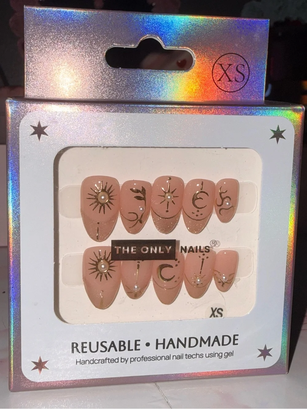 The Only Nails Reusable Handmade Nude Sun & Moon Gel Press-On Set